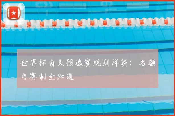 世界杯南美预选赛规则详解：名额与赛制全知道
