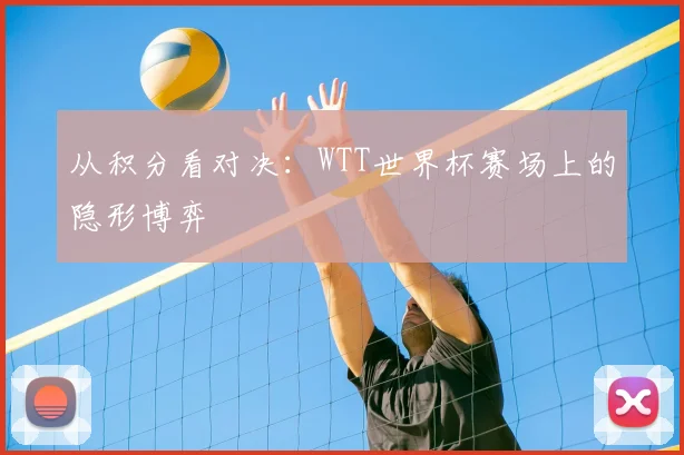 从积分看对决：WTT世界杯赛场上的隐形博弈
